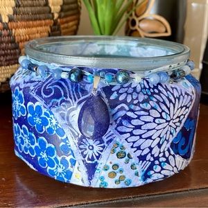 COPY - Handcrafted Collage Candleholder 3.5”h x 5.5”w